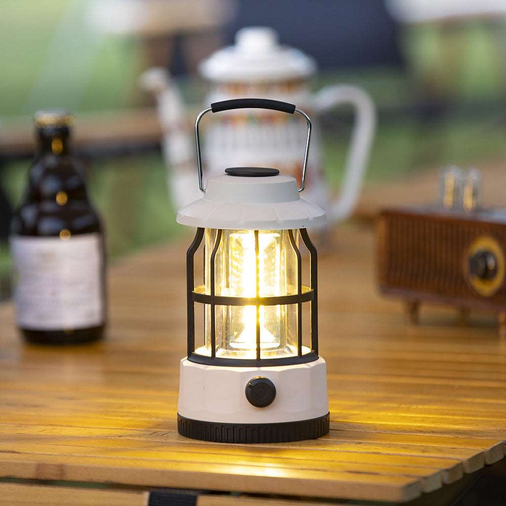 400 Lumens NEW Retro Camping Lights; Atmosphere Tent Lights COB Battery Lighting Hanging Lights; Outdoor Camping Accessories Doba L801B-White